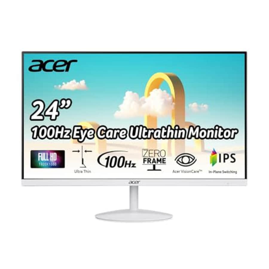 Acer SB242Y Ewi 23.8" Full HD (1920 x 1080) IPS Zero-Frame Gaming Office Monitor | AMD FreeSync for $130