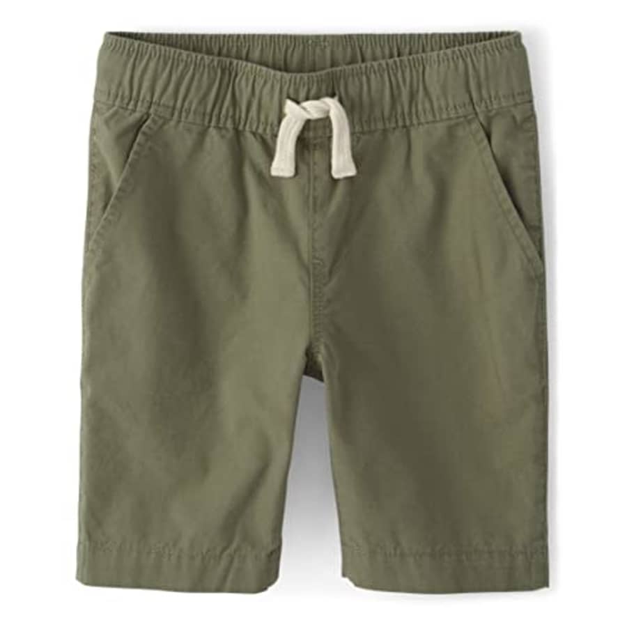 The Children's Place Boys' Pull on Jogger Shorts, Olive, 14 for $11