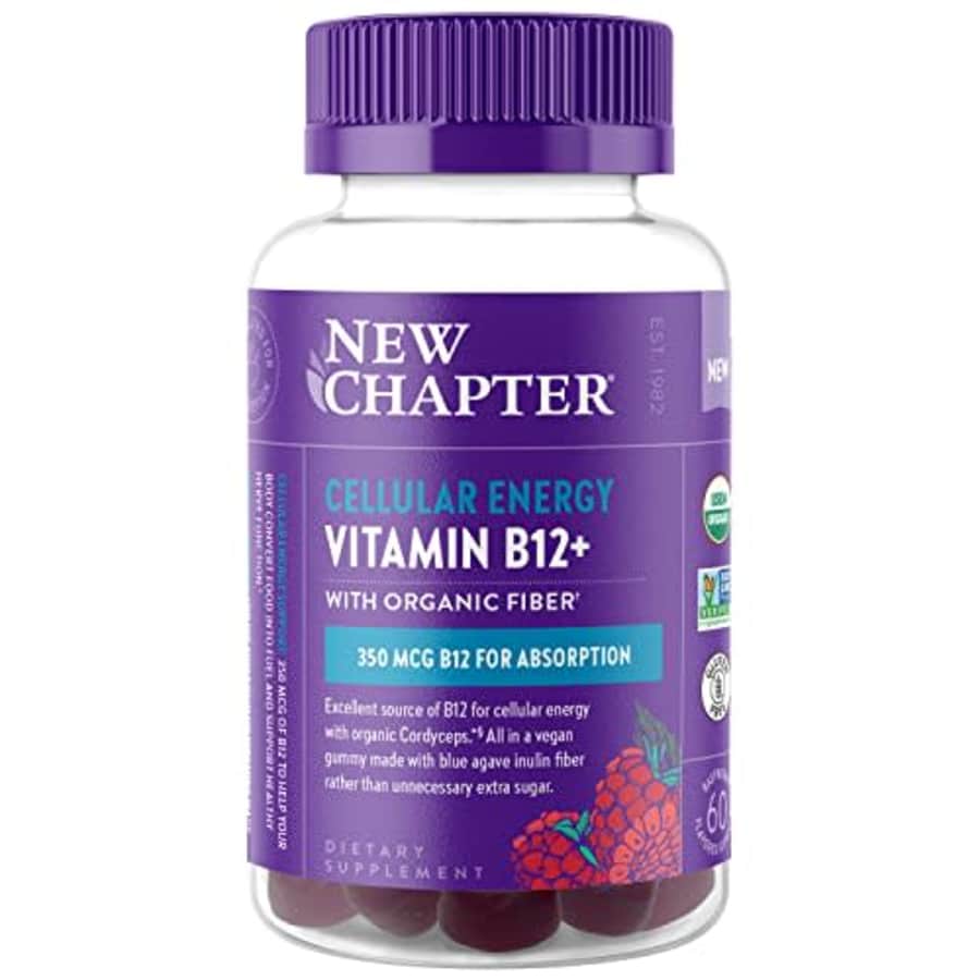 New Chapter Organic Vitamin B12+ Gummies 44% Less Sugar, USDA Organic Vegan B12, Two Daily Gummies for $13 New Chapter Organic Vitamin B12+ Gummies 44% Less Sugar, USDA Organic Vegan B12, Two Daily Gummies for $13