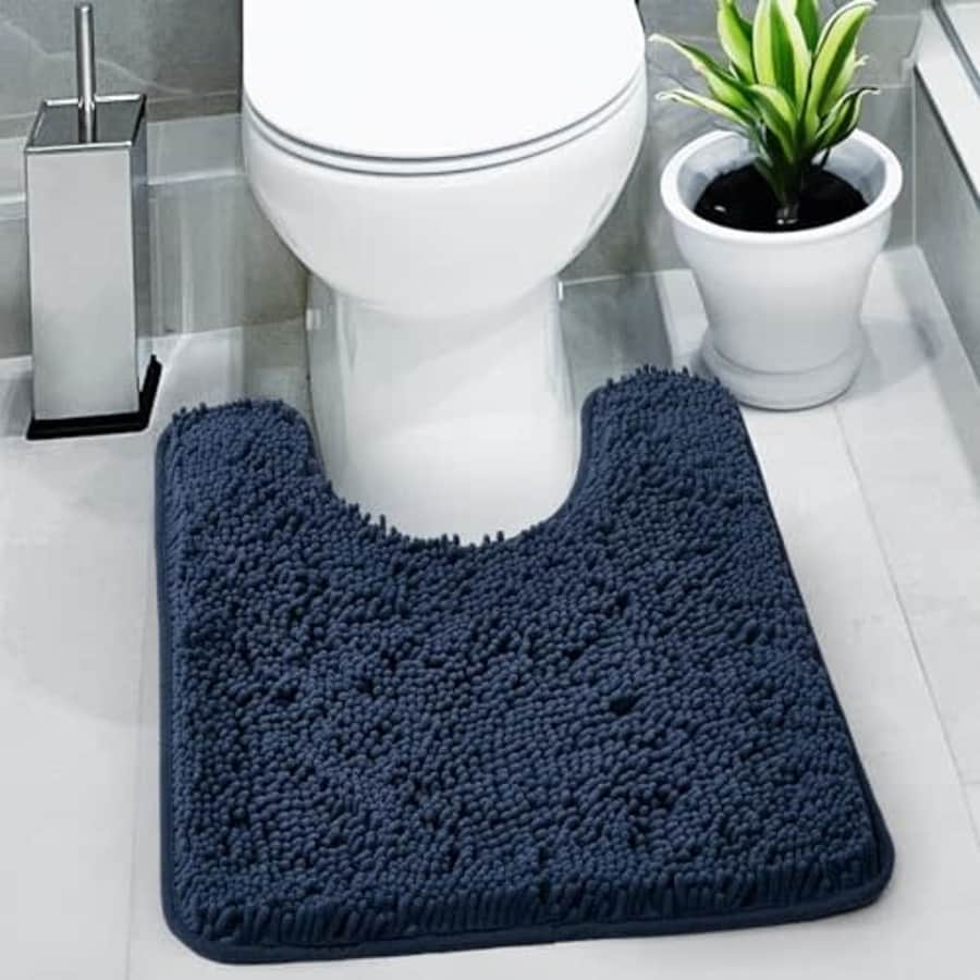 Deconovo Bath Mat - Toilet Rugs U Shaped, Extra Soft Plush Bath Bathroom Rug, Chenille Non-Slip for $28