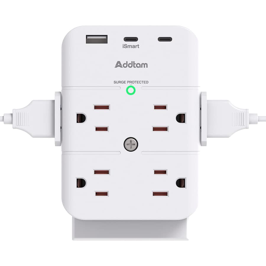 Addtam 8-Outlet Surge Protector w/ USB-C & USB for $7 Addtam 8-Outlet Surge Protector w/ USB-C & USB for $7