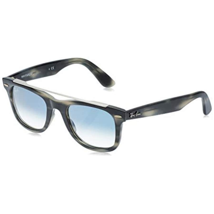 Ray-Ban RB4540 Wayfarer Double Bridge Sunglasses, Striped Grey/Blue Gradient, 50 mm for $135 Ray-Ban RB4540 Wayfarer Double Bridge Sunglasses, Striped Grey/Blue Gradient, 50 mm for $135