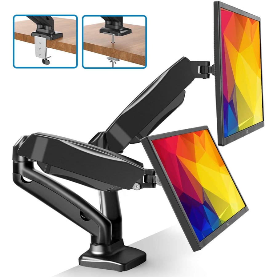 H Huanuoav 13" to 27" Dual-Arm Monitor Stand for $18 H Huanuoav 13" to 27" Dual-Arm Monitor Stand for $18