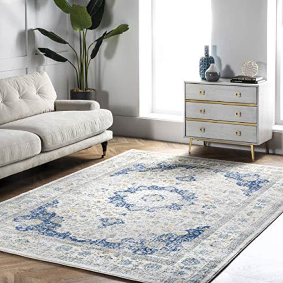 nuLOOM Paisley Verona Vintage Persian Rug, 8' Square, Blue for $150