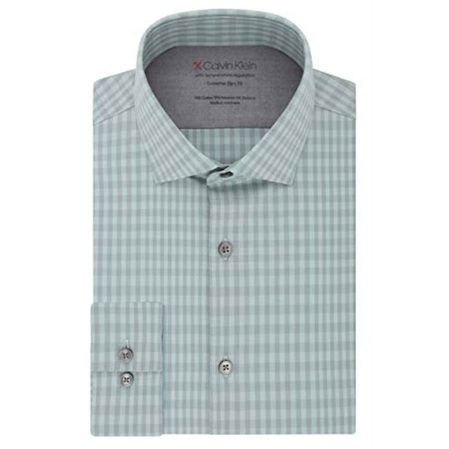 Calvin Klein Men's Dress Shirt Xtreme Slim Fit Thermal Stretch Check, Olive, 17"-17.5" Neck 32"-33" for $30 Calvin Klein Men's Dress Shirt Xtreme Slim Fit Thermal Stretch Check, Olive, 17"-17.5" Neck 32"-33" for $30