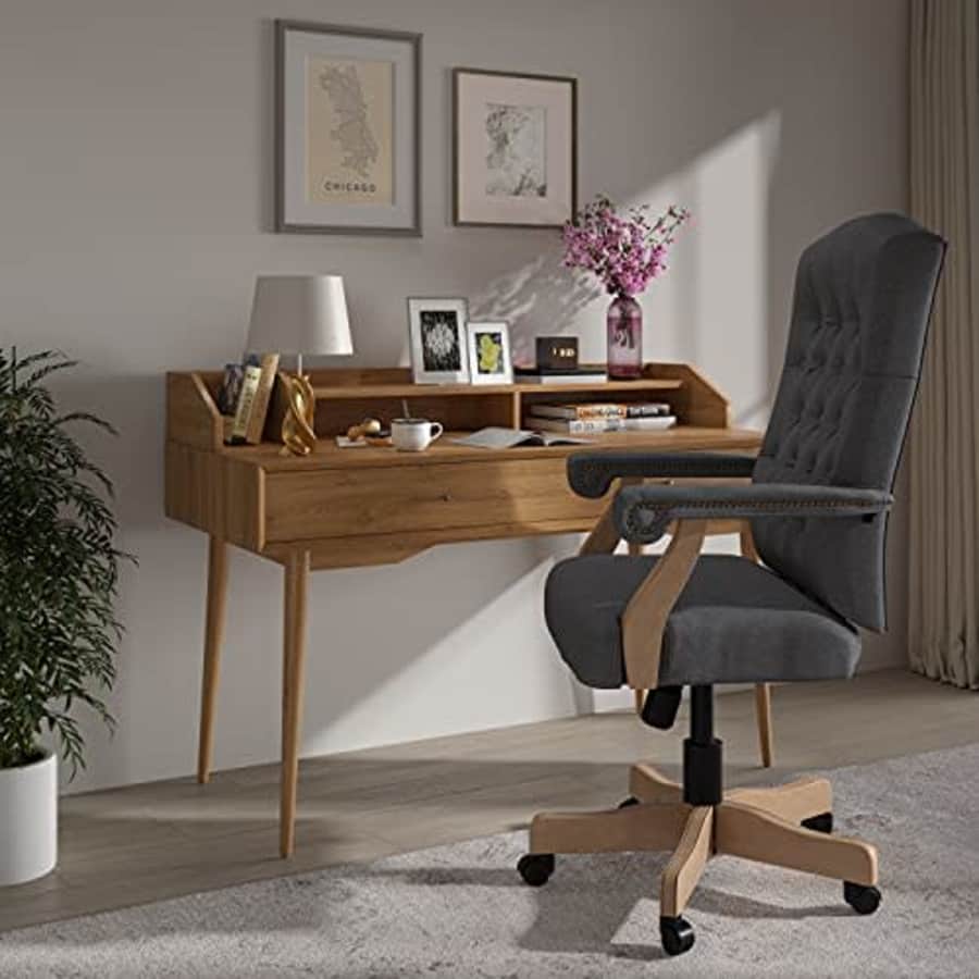Flash Furniture Traditional Office Chair - Gray Fabric Tufted Swivel Office Chair - Home Office for $322 Flash Furniture Traditional Office Chair - Gray Fabric Tufted Swivel Office Chair - Home Office for $322