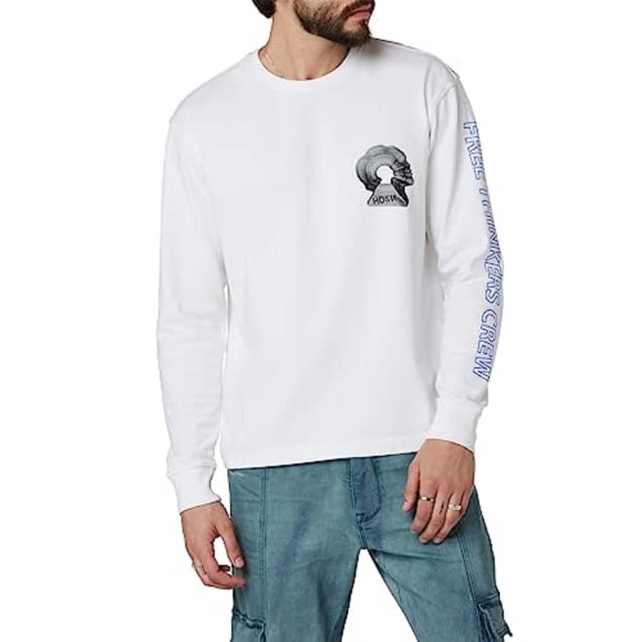 HUDSON Men's LS Shirt, White Mind for $14 HUDSON Men's LS Shirt, White Mind for $14