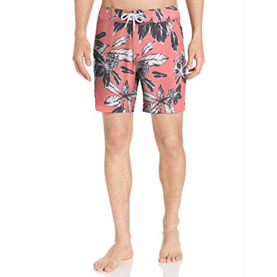 Amazon Brand - Goodthreads Men's 7" Inseam Swim Boardshort, Pink Large Floral, 29 for $23