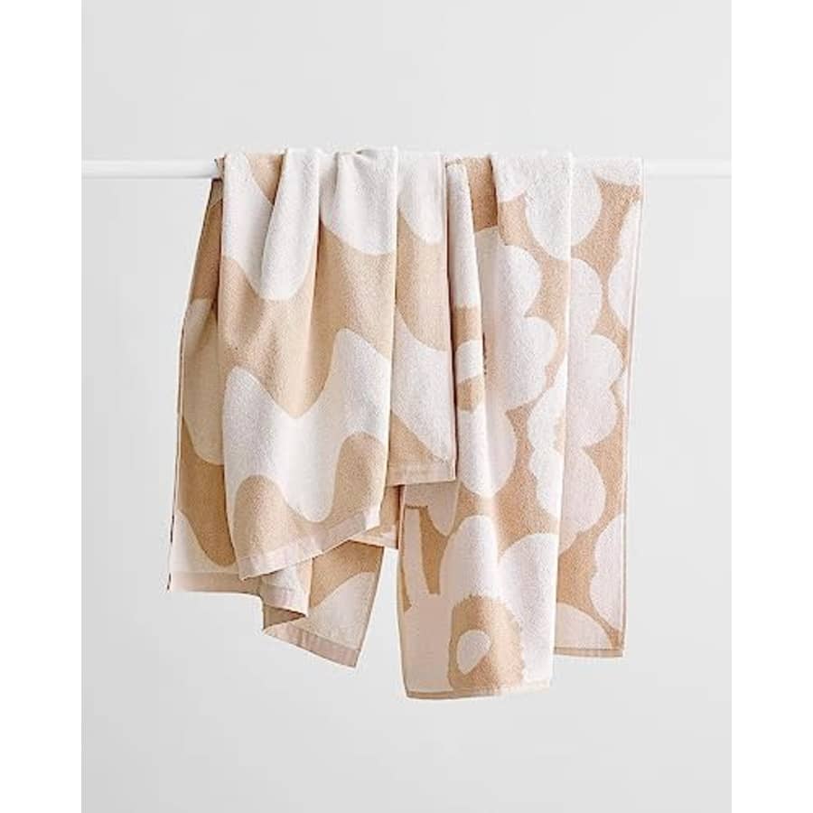 MARIMEKKO - Unikko Cotton Terry Bath Towel (Beige Poppy) for $62