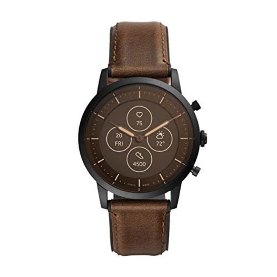 Fossil Men's Collider HR Heart Rate Stainless Steel and Leather Hybrid Smartwatch, Color: Black, for $117 Fossil Men's Collider HR Heart Rate Stainless Steel and Leather Hybrid Smartwatch, Color: Black, for $117