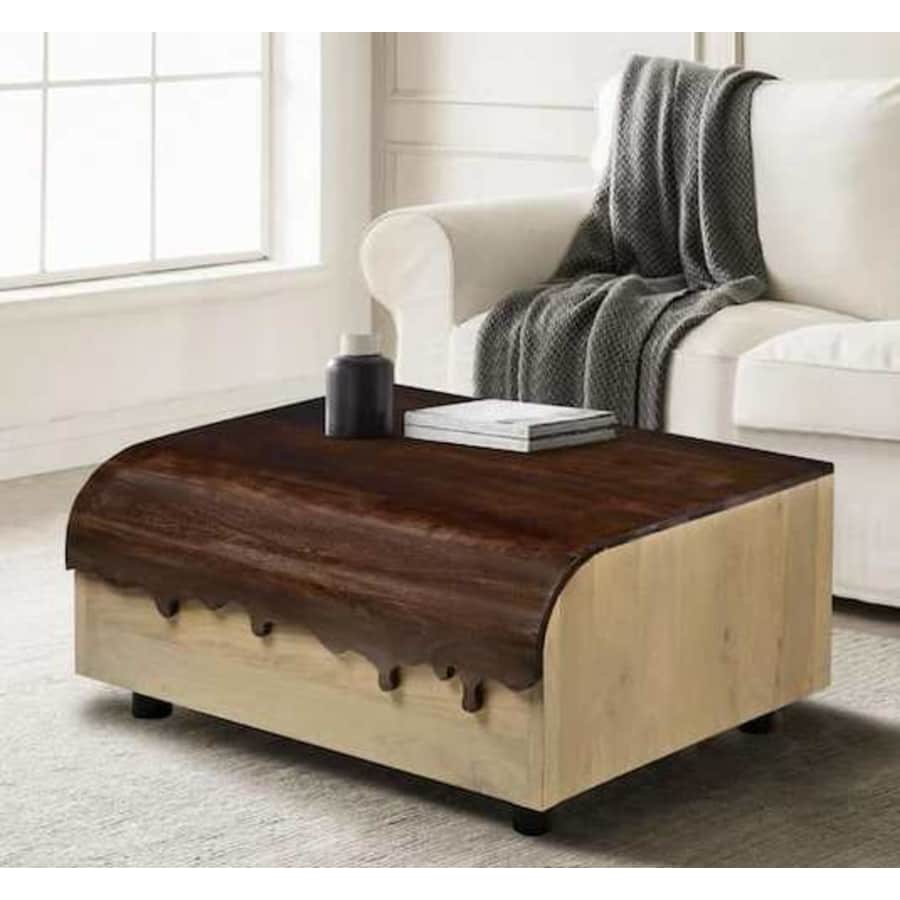 The Urban Port 36" Drip Design Mango Wood Coffee Table for $175