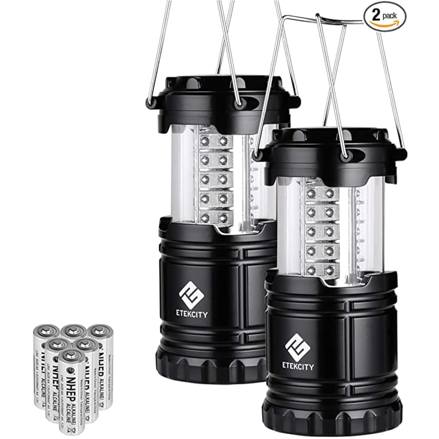 Etekcity LED Lantern 2-Pack with 6 AA Batteries for $17