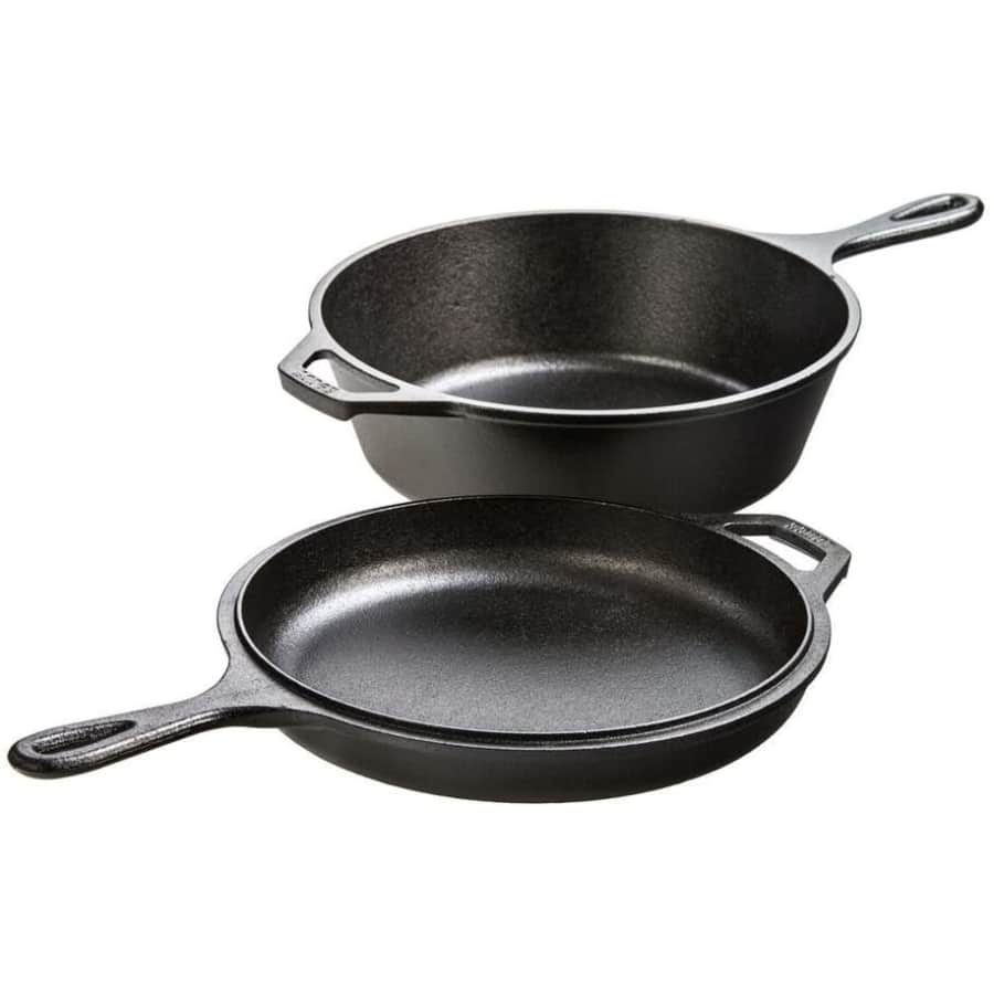 Lodge Pre-Seasoned Cast Iron Combo Cooker 2-Piece Set for $50