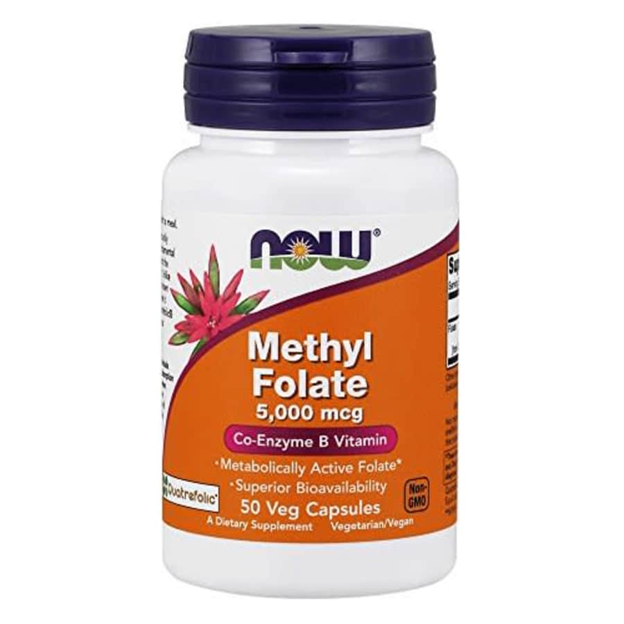 Now Foods NOW Supplements, Methyl Folate 5000 mcg, Superior Bioavailability, 50 Veg Capsules for $25