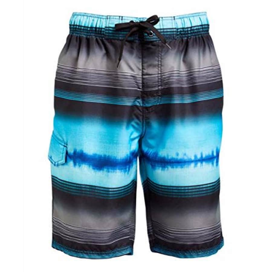 Kanu Surf Men's Barracuda Swim Trunks (Regular & Extended Sizes), Nova Black/Aqua, XX-Large for $12