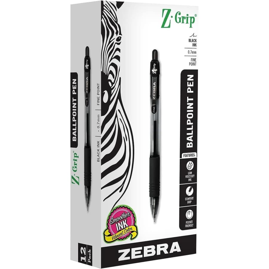 Zebra Z-Grip Retractable Ballpoint Pen 12-Pack for $6 Zebra Z-Grip Retractable Ballpoint Pen 12-Pack for $6