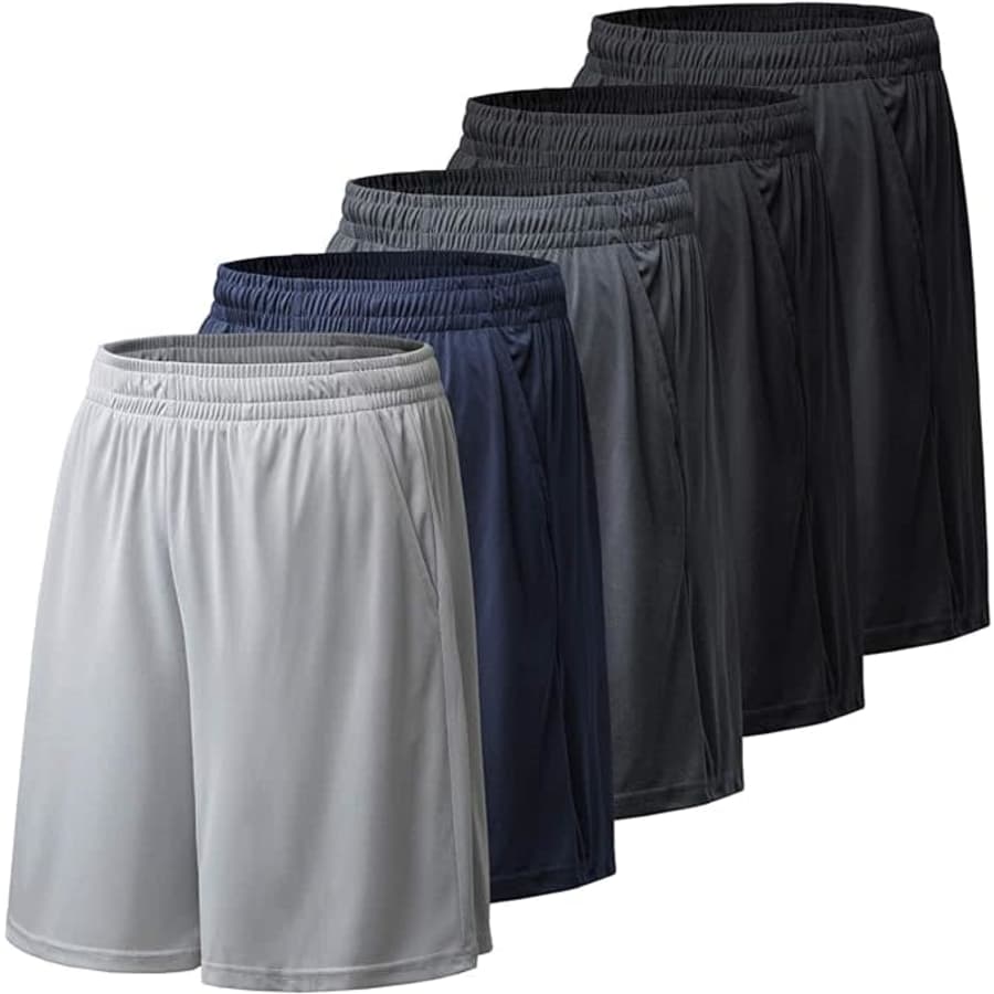 Men's 10" Quick Dry Shorts 5-Pack for $36 w/ Prime