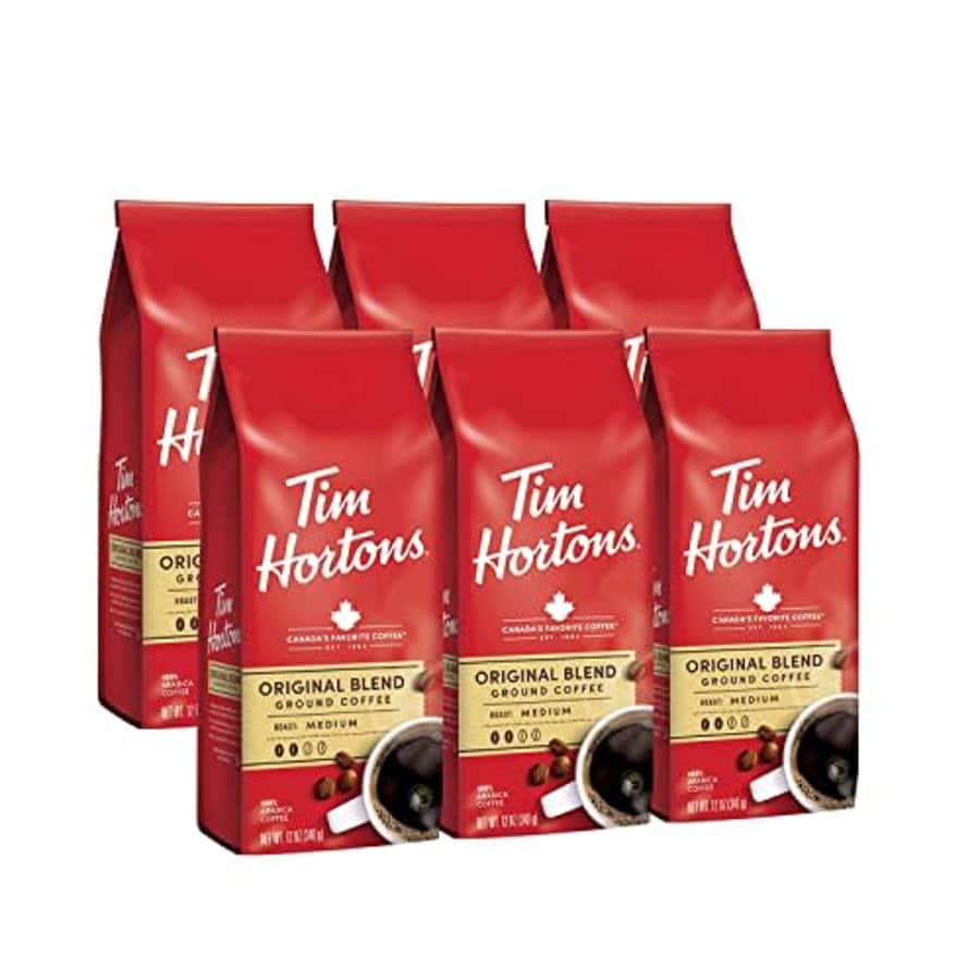 Tim Hortons Original Blend, Medium Roast Ground Coffee, Perfectly Balanced, Always Smooth, Made for $32 Tim Hortons Original Blend, Medium Roast Ground Coffee, Perfectly Balanced, Always Smooth, Made for $32