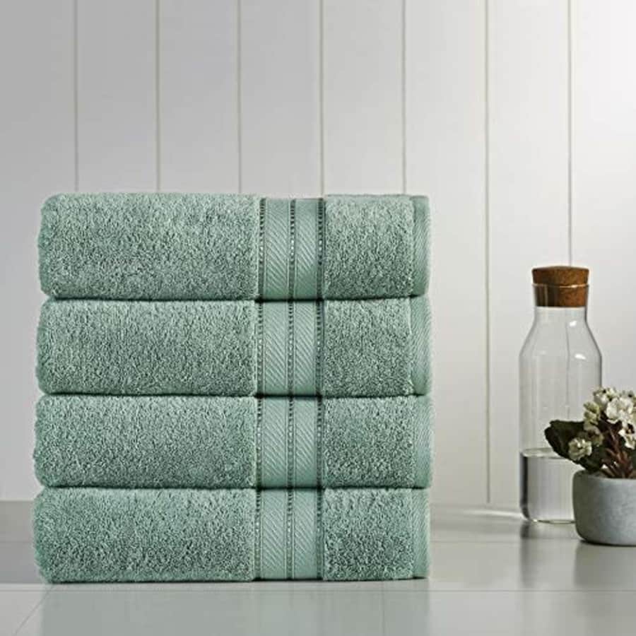 Amrapur Overseas 4-Pack SpunLoft Bath Towel Eucalyptus 30x54 for $76