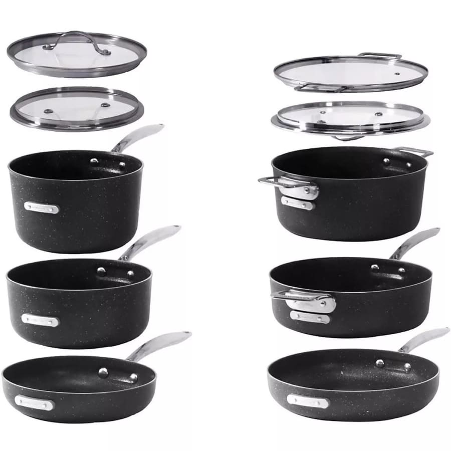 GraniteStone StackMaster 10-Piece Nonstick Diamond-Infused Coating Cookware Set for $120