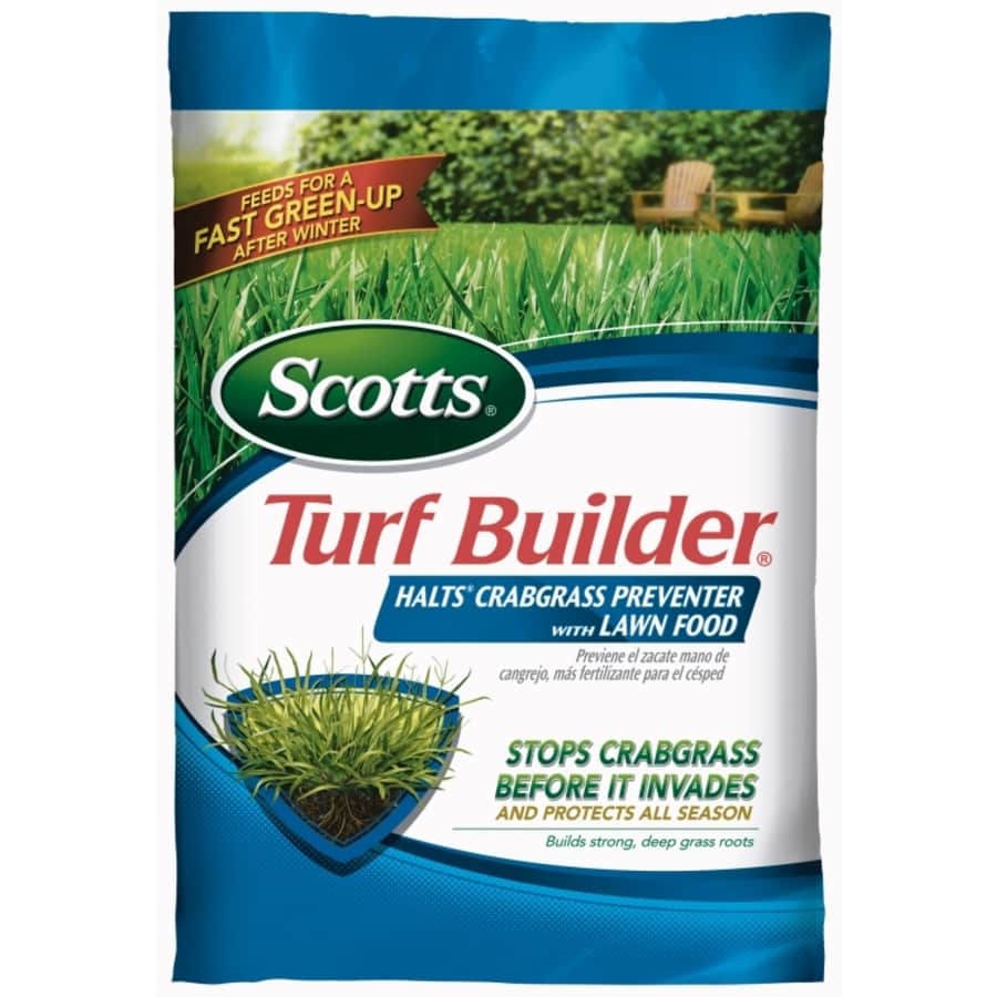 Scotts Turf Builder Halts 30-0-4 Crabgrass Preventer Lawn Fertilizer: $18
