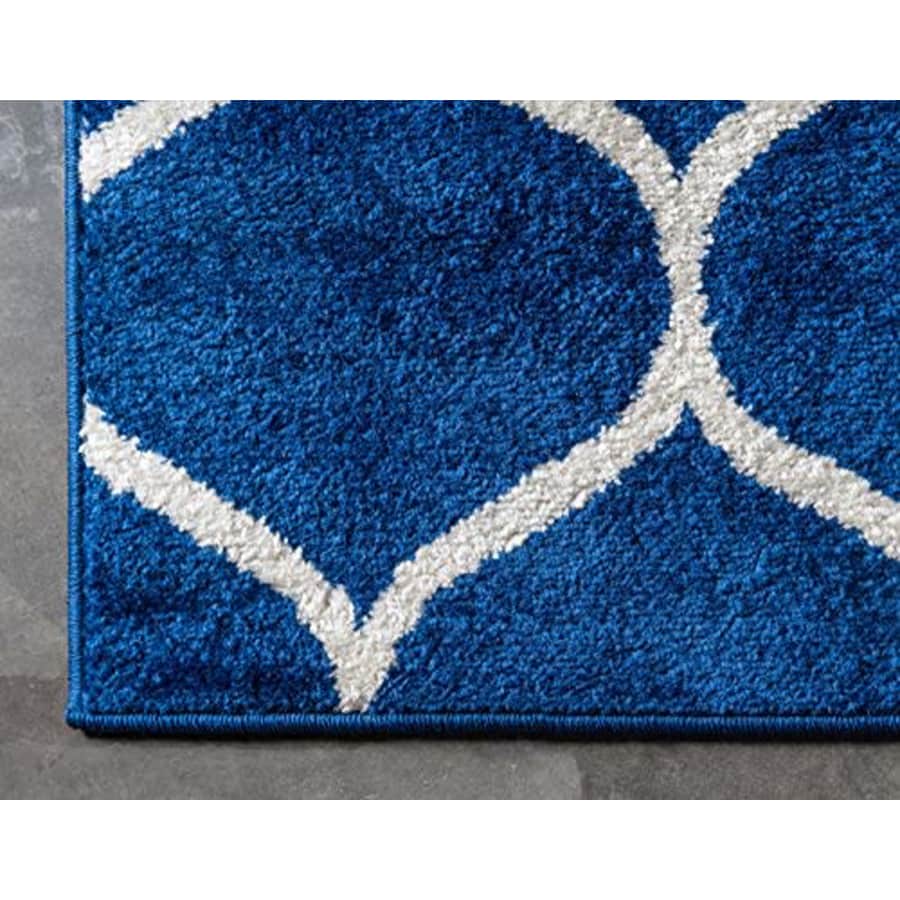 Unique Loom Trellis Frieze Collection Lattice Moroccan Geometric Modern Navy Blue Runner Rug (2' 0 for $49 Unique Loom Trellis Frieze Collection Lattice Moroccan Geometric Modern Navy Blue Runner Rug (2' 0 for $49