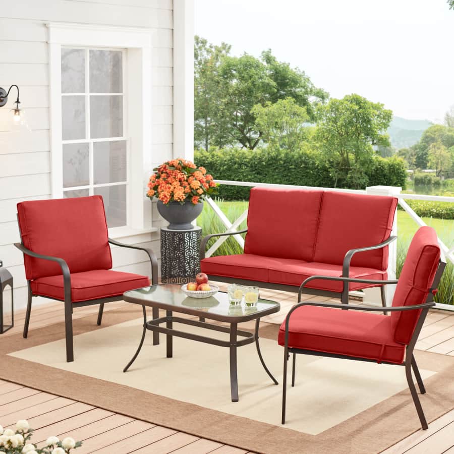 Mainstays Stanton 4-Piece Outdoor Patio Conversation Set for $148