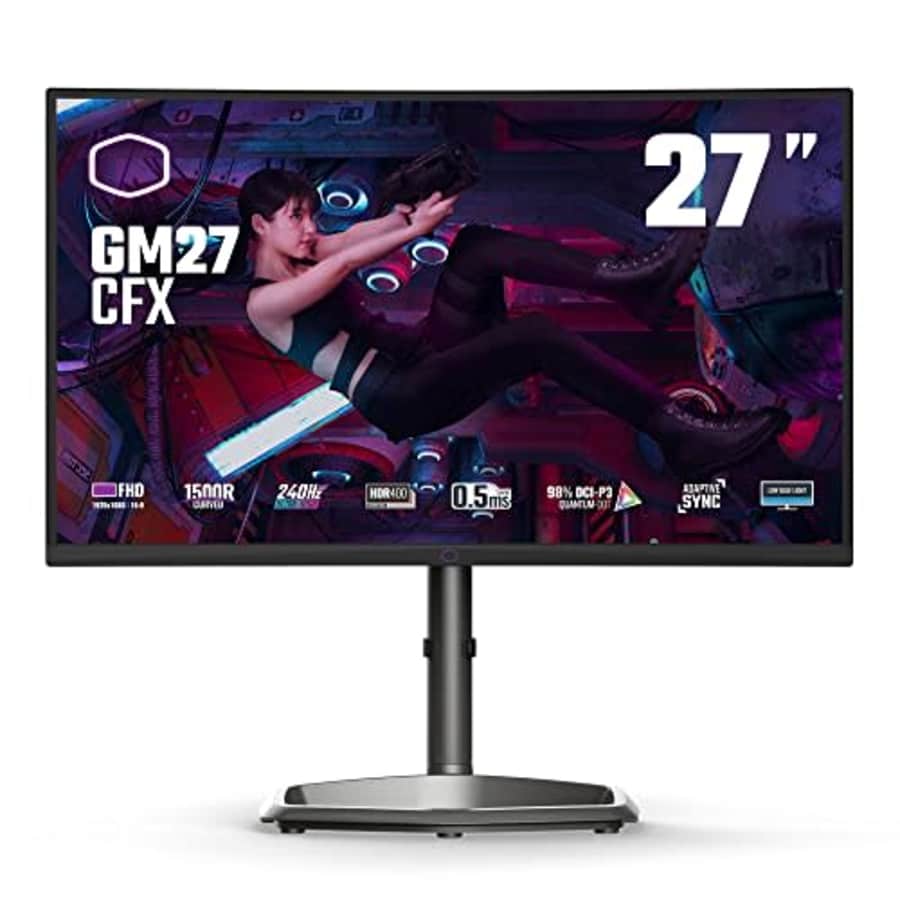 Cooler Master 27-inch Curved Frameless 240Hz FHD 1920 x 1080 Desktop Gaming PC Monitor, VA 8bit for $222