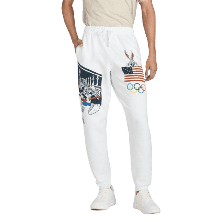 Looney Tunes x Team USA Men's Bugs Bunny Licensed Jogger Pants for $17 Looney Tunes x Team USA Men's Bugs Bunny Licensed Jogger Pants for $17