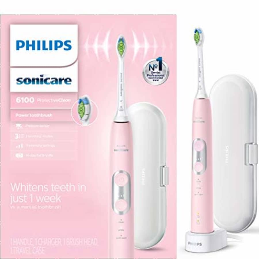 Philips Sonicare HX6876/21 ProtectiveClean 6100 Rechargeable Electric Toothbrush, Pink for $130