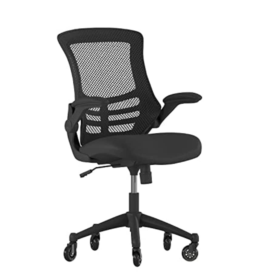 Flash Furniture Kelista Mid-Back Black Mesh Swivel Ergonomic Task Office Chair with Flip-Up Arms for $127