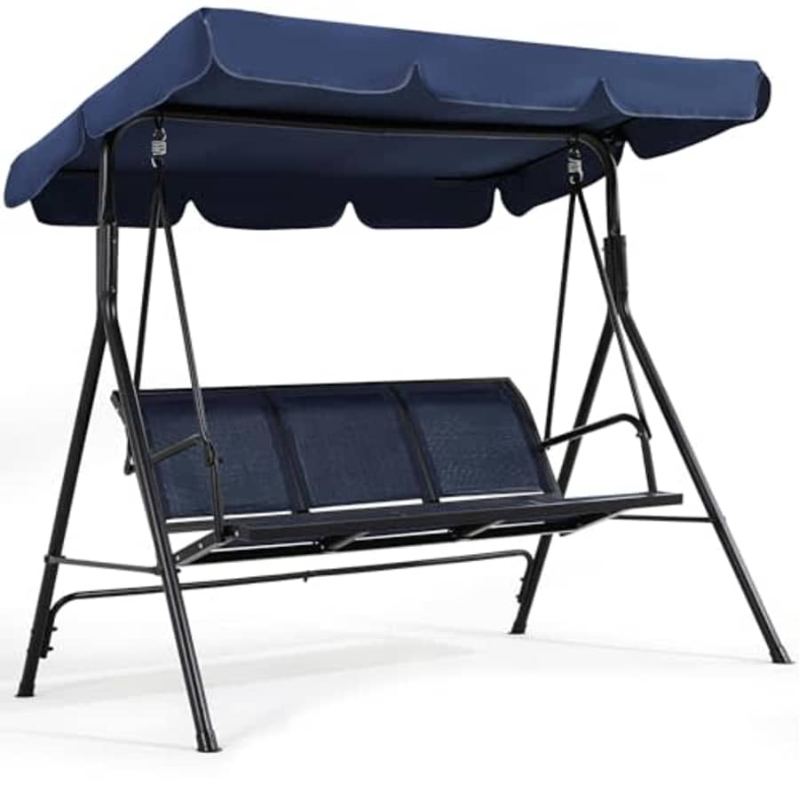 Yaheetech Outdoor Porch Swing Chair for Adults, 3-Seat Patio Sunset Hanging Swing w/Texteline for $95 Yaheetech Outdoor Porch Swing Chair for Adults, 3-Seat Patio Sunset Hanging Swing w/Texteline for $95