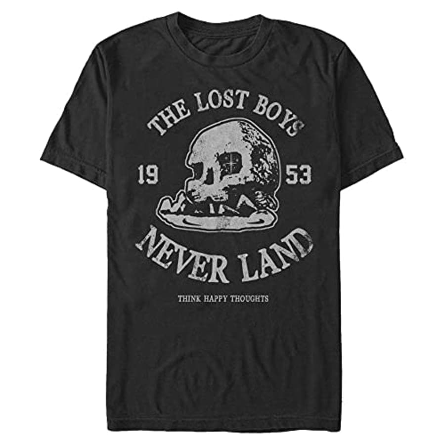 Disney Men's Tinker Bell Boys Be Lost T-Shirt, Black, 3X-Large for $17