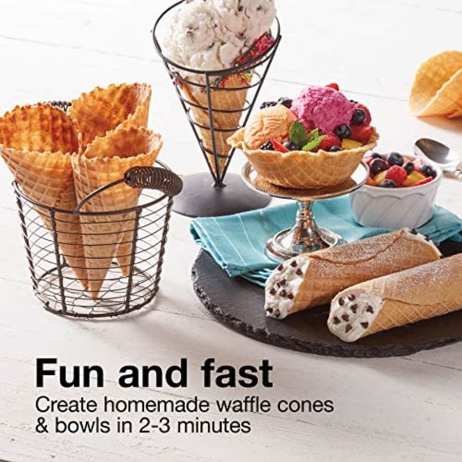 Proctor Silex Waffle Cone and Ice Cream Bowl Maker with Browning Control, Shaper Roller and Cup for $23 Proctor Silex Waffle Cone and Ice Cream Bowl Maker with Browning Control, Shaper Roller and Cup for $23