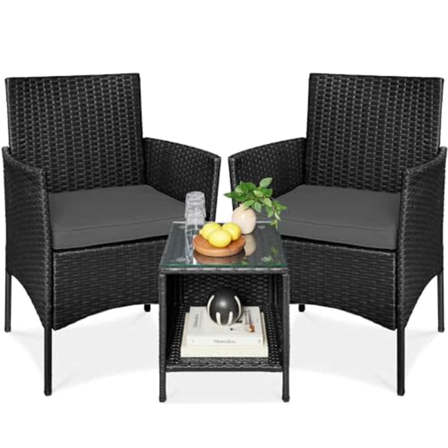 Best Choice Products 3-Piece Outdoor Wicker Conversation Bistro Set, Space Saving Patio Furniture for $120 Best Choice Products 3-Piece Outdoor Wicker Conversation Bistro Set, Space Saving Patio Furniture for $120