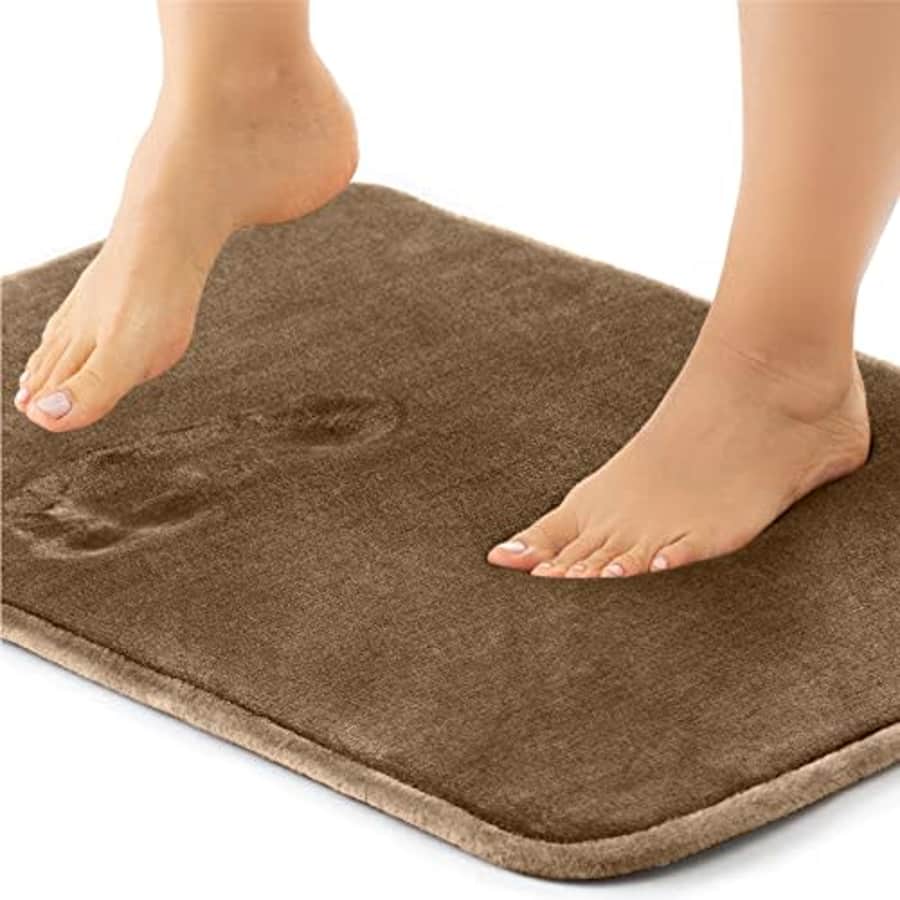 Gorilla Grip Thick Memory Foam Bath Rug, Soft Absorbent Luxury Mats, 48x24, Plush Velvet Topside, for $30