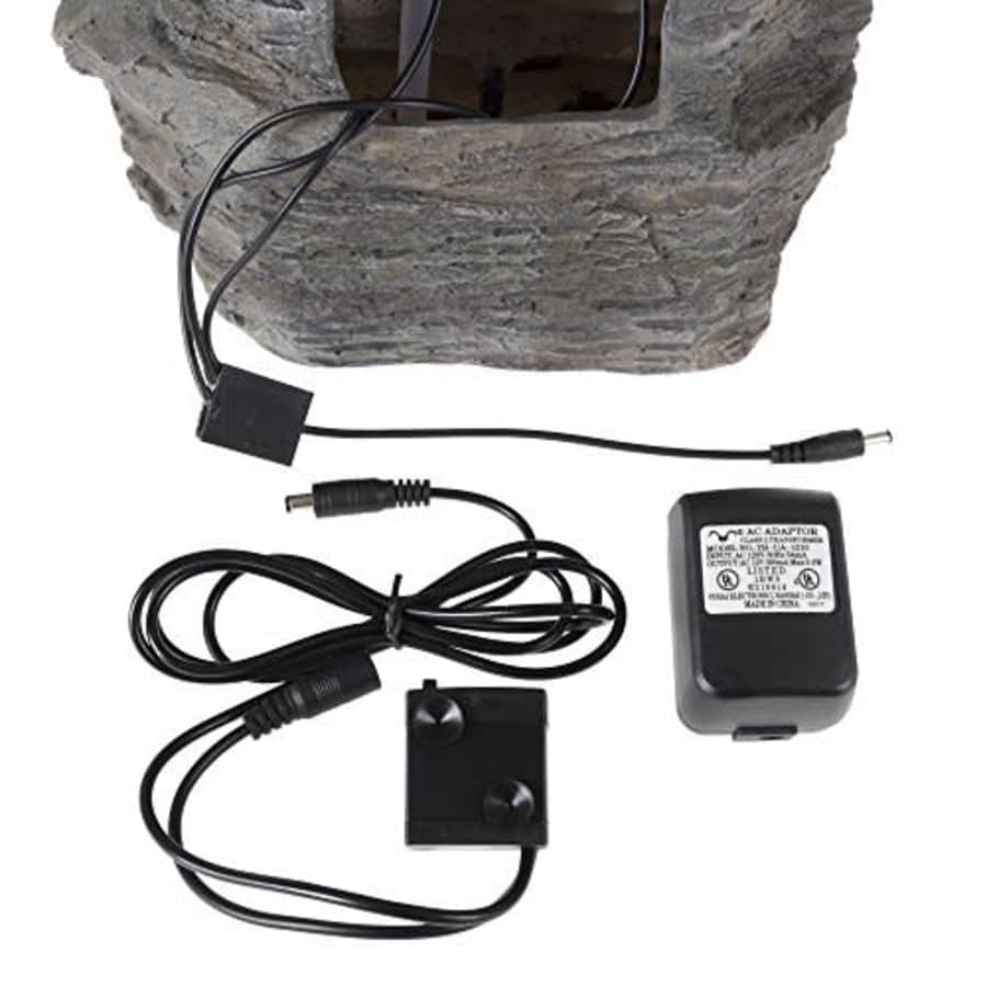 Pure Garden Tabletop Water Fountain with Cascading Rock Waterfall and LED Lights - Tiered Stone Table Fountain for $40 Pure Garden Tabletop Water Fountain with Cascading Rock Waterfall and LED Lights - Tiered Stone Table Fountain for $40