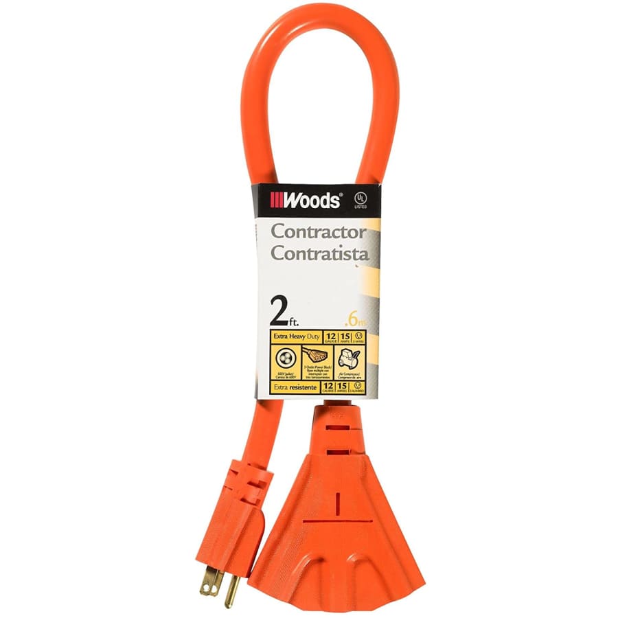 Woods 3-Outlet Outdoor 2-Foot Extension Cord for $8