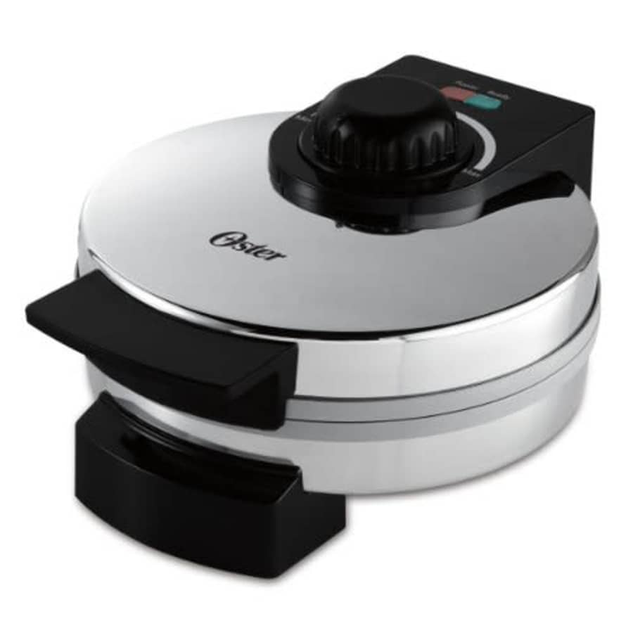 Oster Titanium Infused DuraCeramic Belgian Waffle Maker, Chrome (CKSTWF1502-TECO) for $18