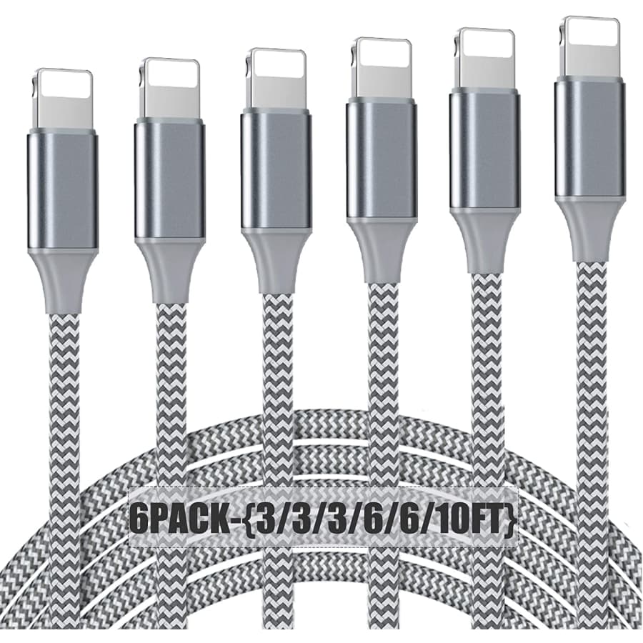 Nuinno MFi Certified Lightning Cable 6-Pack for $7