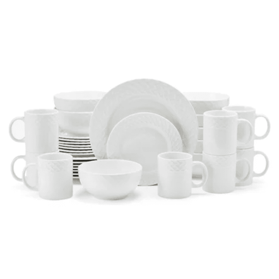 Pfaltzgraff Sloan 32-Piece Embossed Braid Dinnerware Set for $70
