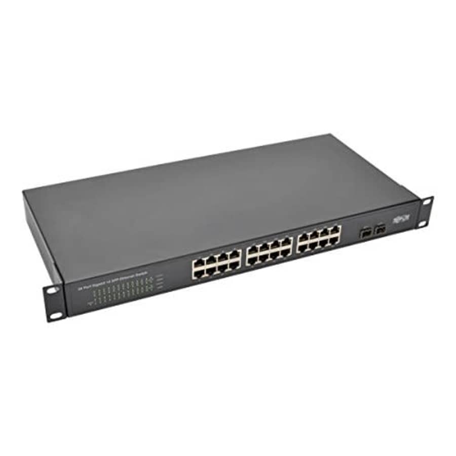 Tripp Lite 24-Port Gigabit Ethernet Switch Rackmount Metal 1U, 2 Gigabit SFP Ports 10/100/1000Mbps for $148 Tripp Lite 24-Port Gigabit Ethernet Switch Rackmount Metal 1U, 2 Gigabit SFP Ports 10/100/1000Mbps for $148