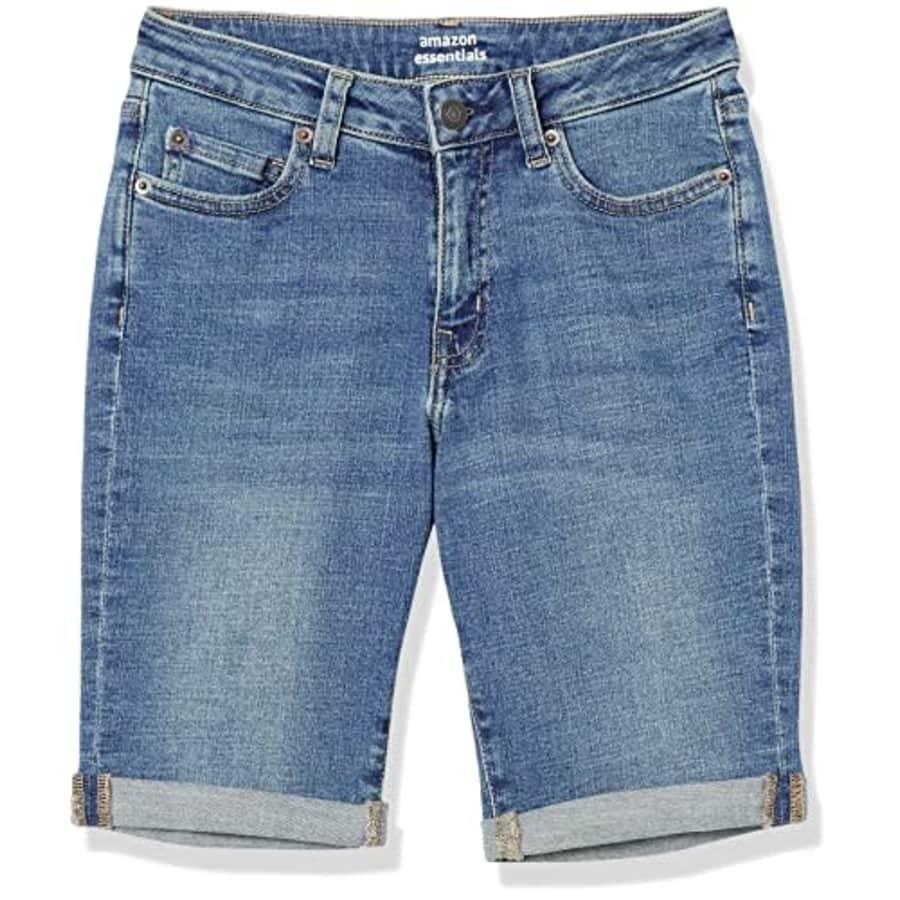 Amazon Essentials Women's 9" Denim Mid-Rise Bermuda Shorts, Medium Wash, 14 for $24 Amazon Essentials Women's 9" Denim Mid-Rise Bermuda Shorts, Medium Wash, 14 for $24