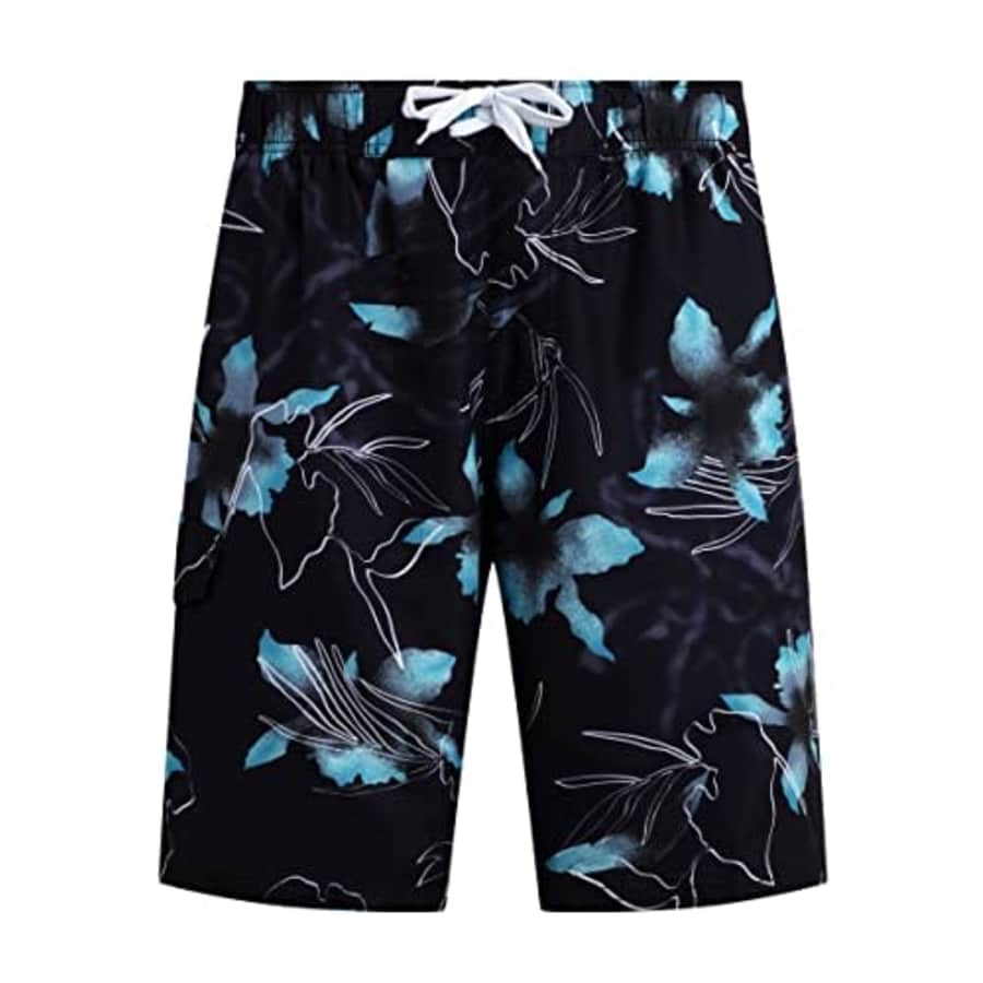 Kanu Surf Men's Standard Flex Swim Trunks (Regular & Extended Sizes), Seagate Black/Aqua, Medium for $15 Kanu Surf Men's Standard Flex Swim Trunks (Regular & Extended Sizes), Seagate Black/Aqua, Medium for $15