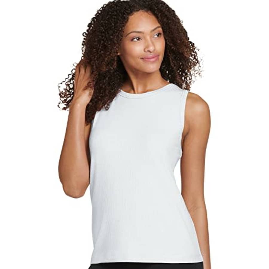 Jockey Women's Activewear High Neck Rib Knit Tank, White, s for $13 Jockey Women's Activewear High Neck Rib Knit Tank, White, s for $13
