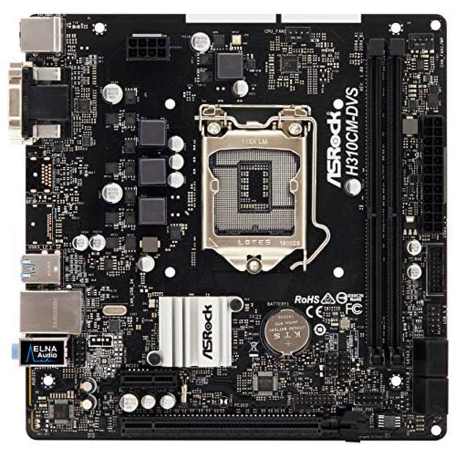 ASRock H310CM-DVS S1151 Intel H310 Max32GB DDR4 PCIE DVI-D&D-Sub mATX Motherboard for $89
