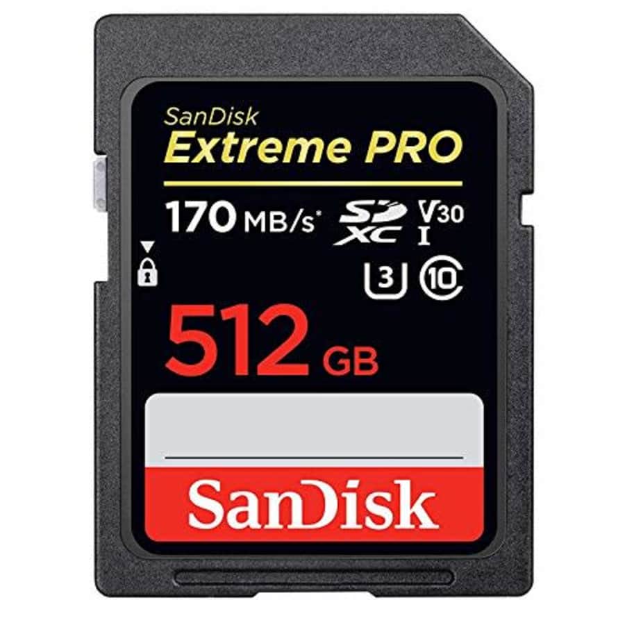 SanDisk Extreme Pro 512GB SDXC Card for Sony Alpha Camera Works with a6100, a6600, a9 II, a7S III for $106 SanDisk Extreme Pro 512GB SDXC Card for Sony Alpha Camera Works with a6100, a6600, a9 II, a7S III for $106