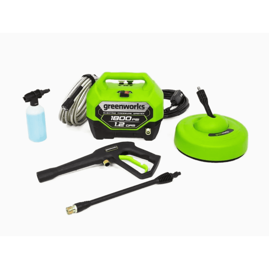 Greenworks 1800 PSI 1.2 GPM Cold Water Electric Pressure Washer for $99 Greenworks 1800 PSI 1.2 GPM Cold Water Electric Pressure Washer for $99
