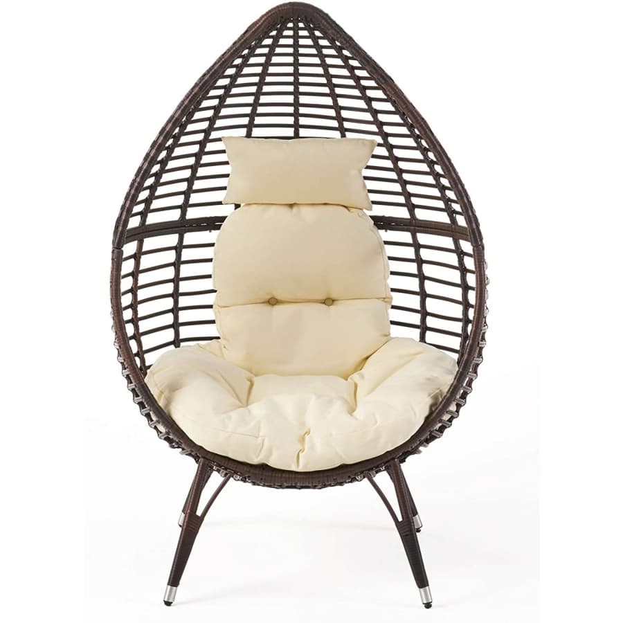 Christopher Knight Home Cutter Teardrop Wicker Lounge Chair w/ Cushion for $242 Christopher Knight Home Cutter Teardrop Wicker Lounge Chair w/ Cushion for $242
