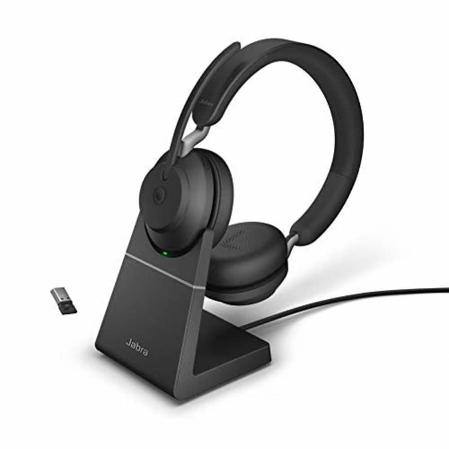 Jabra Evolve2 65 USB-A MS Stereo with Charging Stand - Black Wireless Headset/Music Headphones for $293